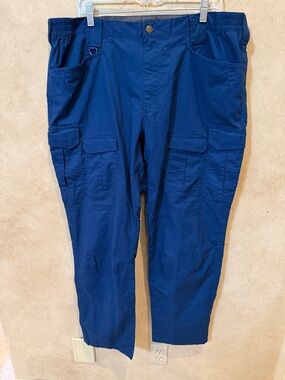 CQR Men's Navy Blue Cargo utility Pants with Elastic 40x32 activity outdoor